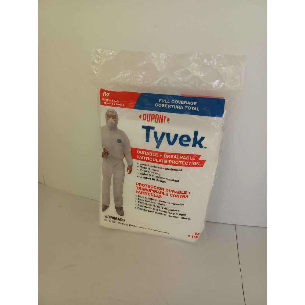 DuPont Tyvek Medium Painters Coverall with Hood and Boots Breathable Asbestos